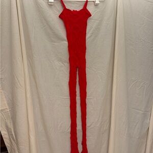 Red Women's One-Piece Lace Bodysuit Lingerie One Size